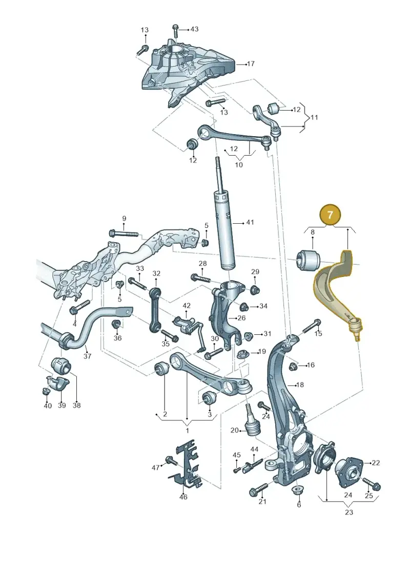 8W0407694B — Audi A4 (2015-2025) diagram 849407000, position 7