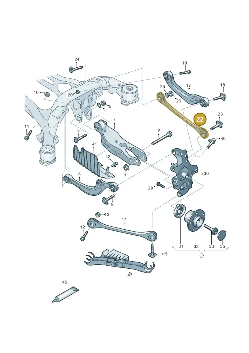 8W0501530D — Audi A5 Sportback (2016-2020) diagram 849505200, position 22