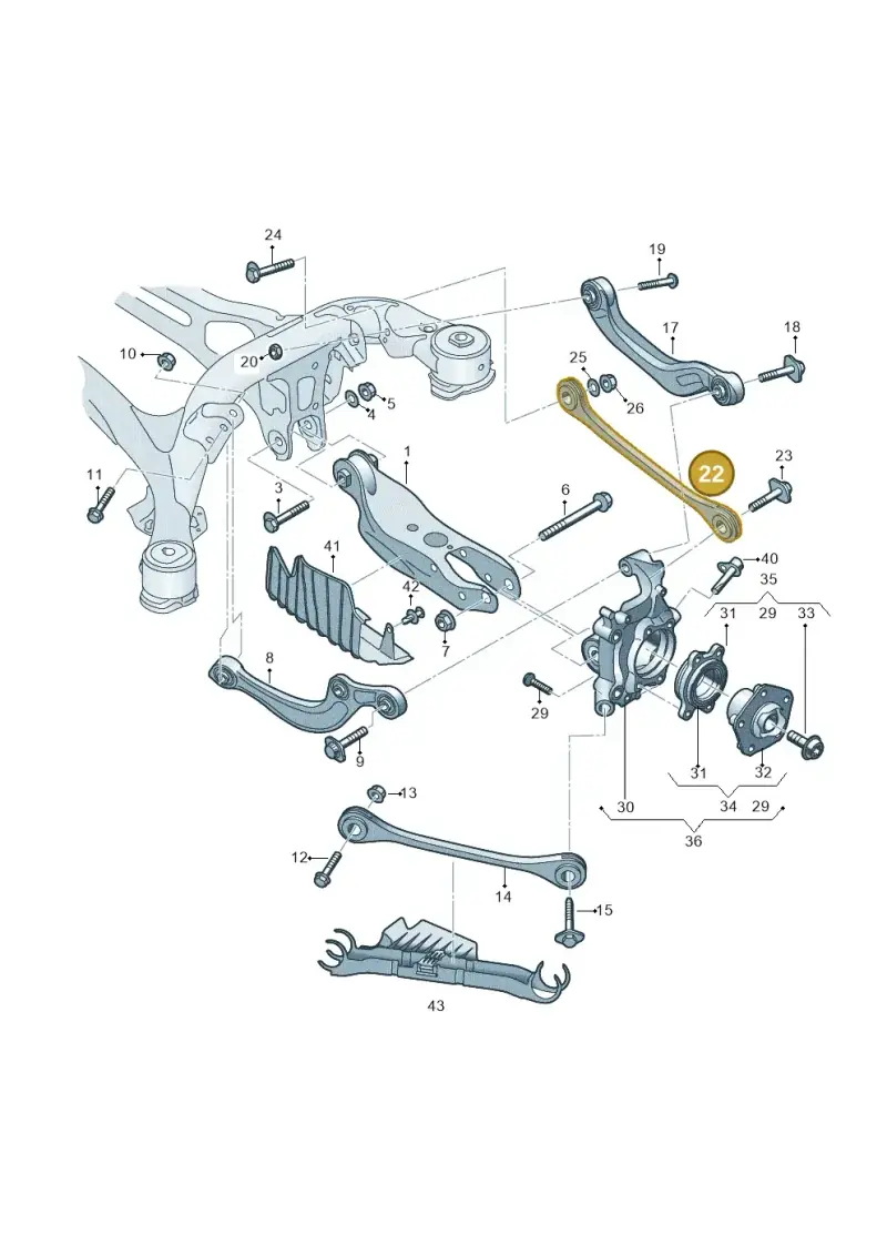 8W0501530D — Audi RS4 Avant (2017-) diagram 849505300, position 22