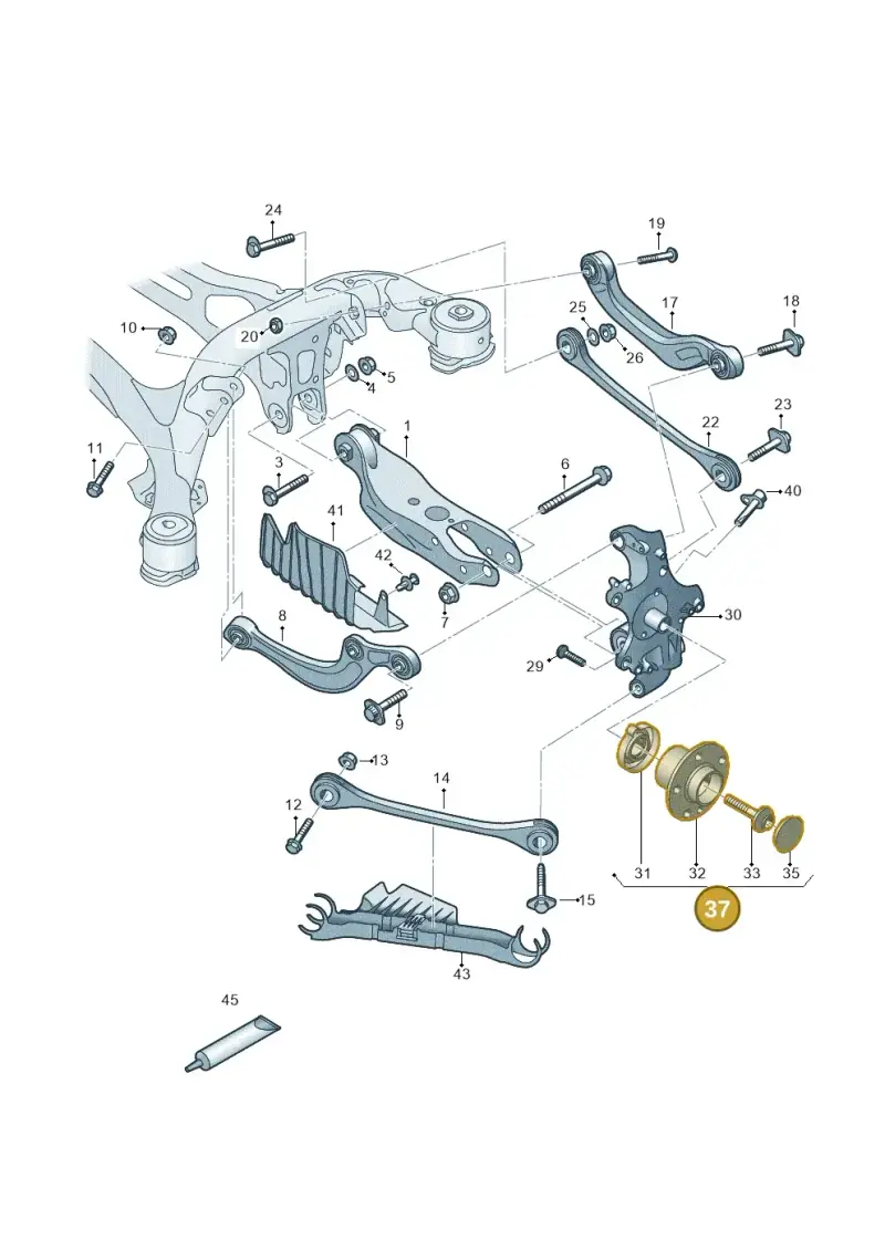 8W0501611B — Audi A5 Sportback (2016-2025) diagram 849505200, position 37