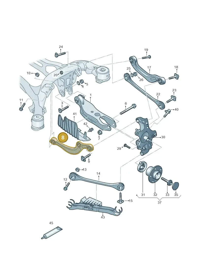 8W0505324F — Audi A5 Sportback (2016-2025) diagram 849505200, position 8