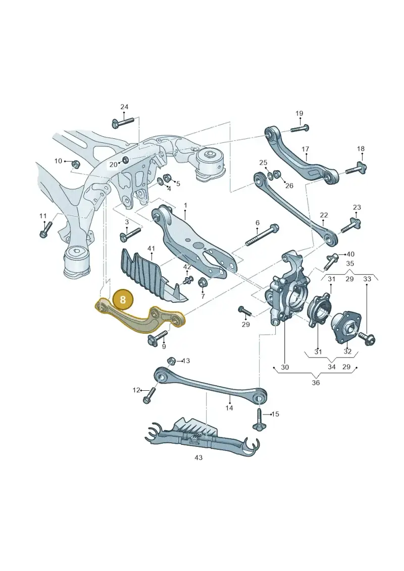 8W0505324F — Audi RS4 Avant (2017-2025) diagram 849505300, position 8