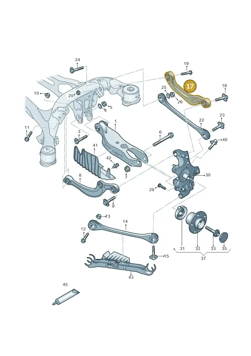 8W0505398F — Audi A5 Sportback (2016-2020) diagram 849505200, position 17