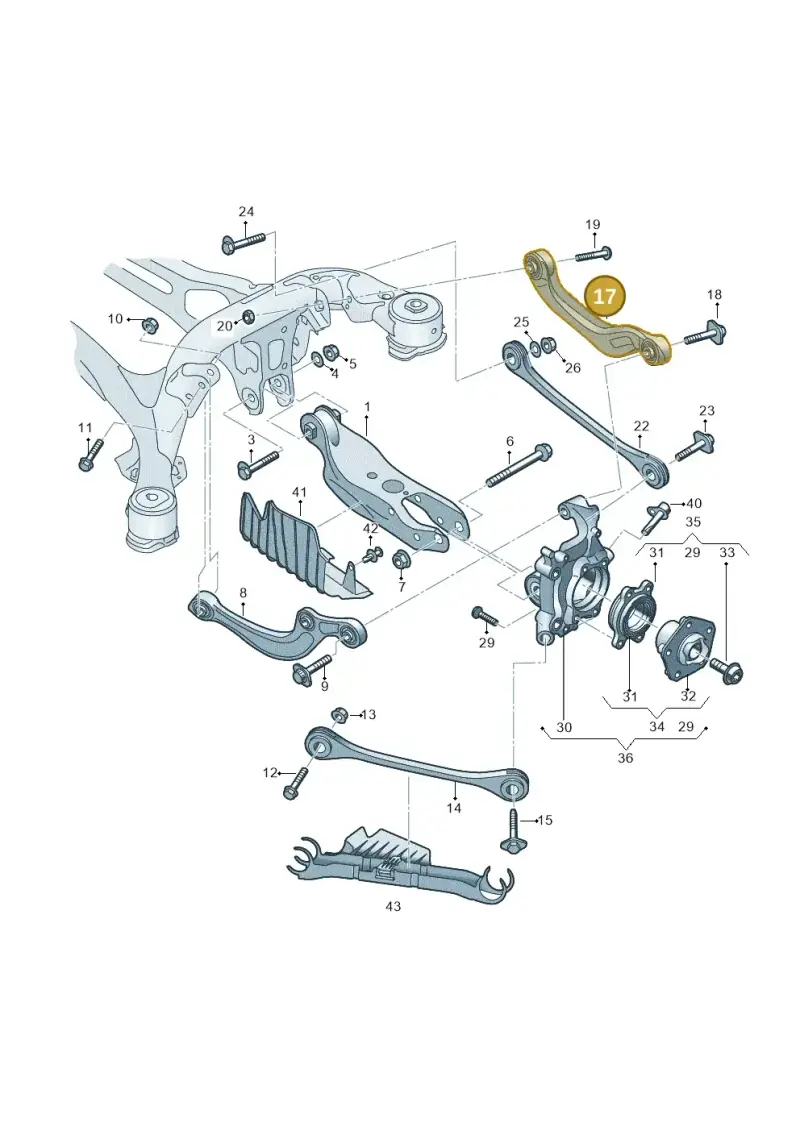 8W0505398F — Audi RS4 Avant (2017-) diagram 849505300, position 17