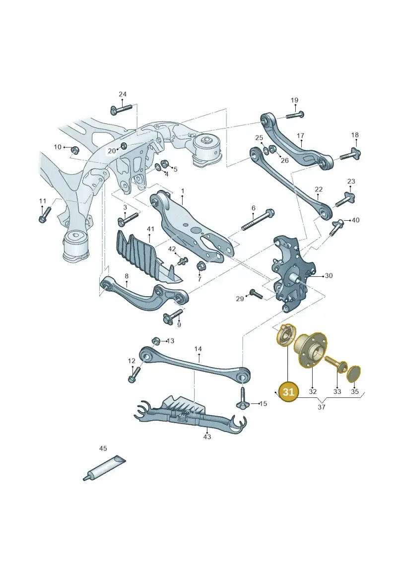 8W0505491A — Audi A5 Sportback (2016-2020) diagram 849505200, position 31