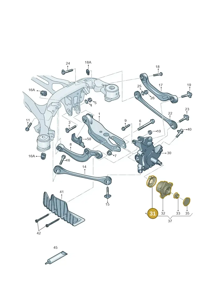 8W0505491A — Audi A6 2.0 (2018-) diagram 430505200, position 31