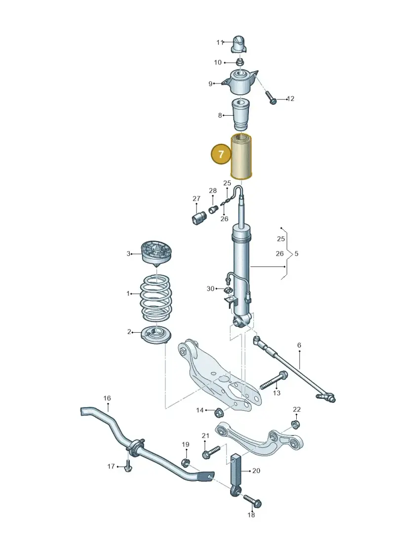 8W0512137D — Audi RS4 Avant (2017-2025) diagram 847511100, position 7