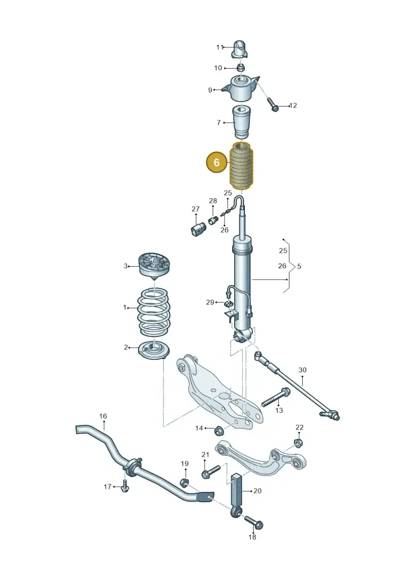 8W0512137D — Audi RS6 Avant (2019-2025) diagram 537511100, position 6