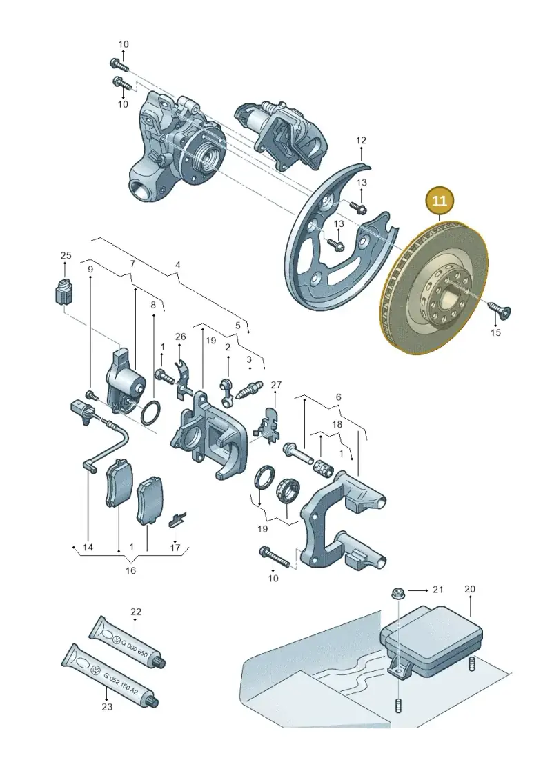 8W0615601K — Audi A7 Sportback (2014-2018) diagram 696615650, position 11