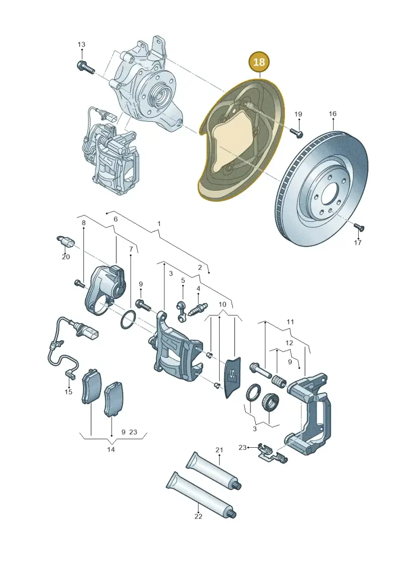 8W0615611E — Audi RS4 Avant (2017-2025) diagram 838615600, position 18