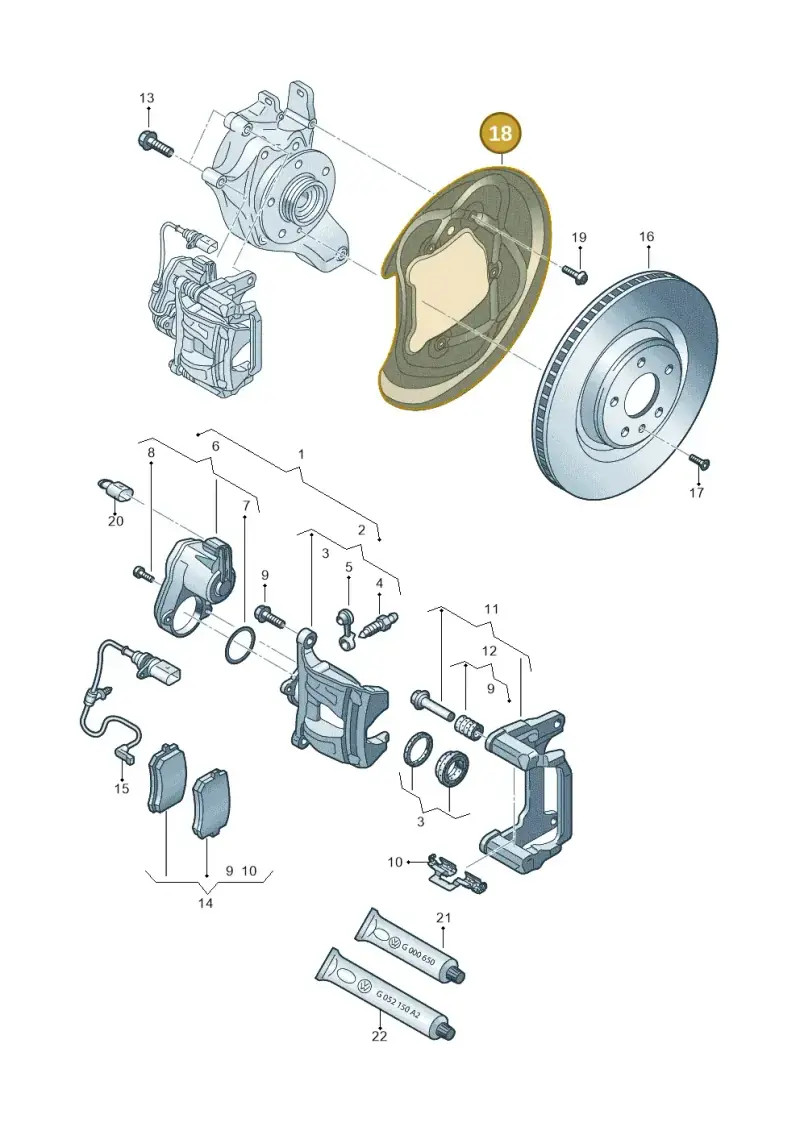 8W0615611E — Audi A5 Sportback (2016-2025) diagram 849615600, position 18