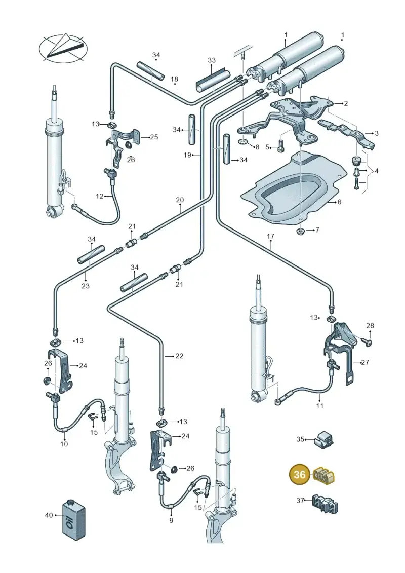 8W0616739 — Audi RS6 Avant (2019-2025) diagram 537616400, position 36