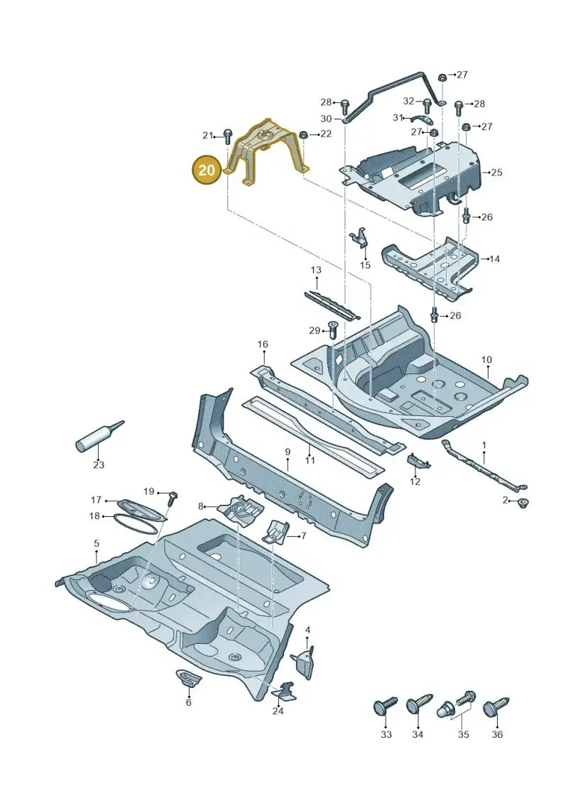 8W0802715B — Audi A4 (2015-2025) diagram 849803500, position 20