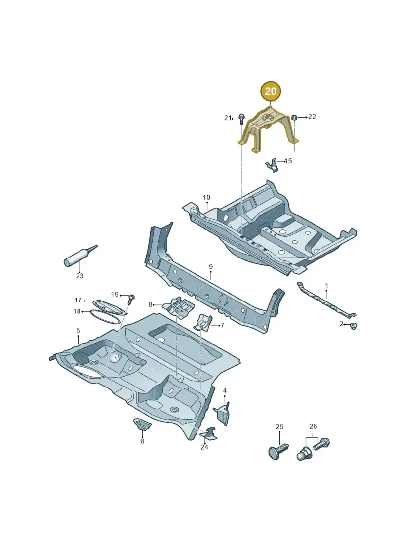 8W0802715B — Audi RS4 Avant (2017-2025) diagram 438803500, position 20