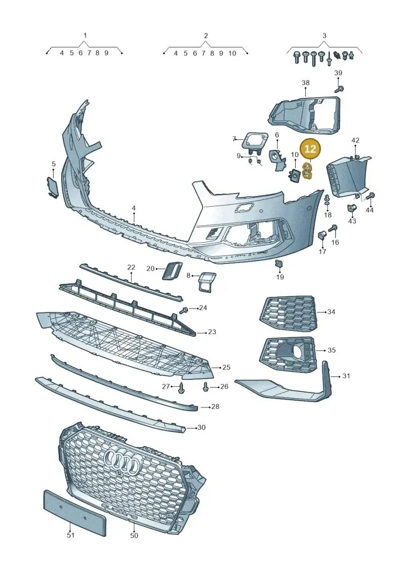 8W0807278C — Audi RS4 Avant (2017-2025) diagram 438807100, position 12