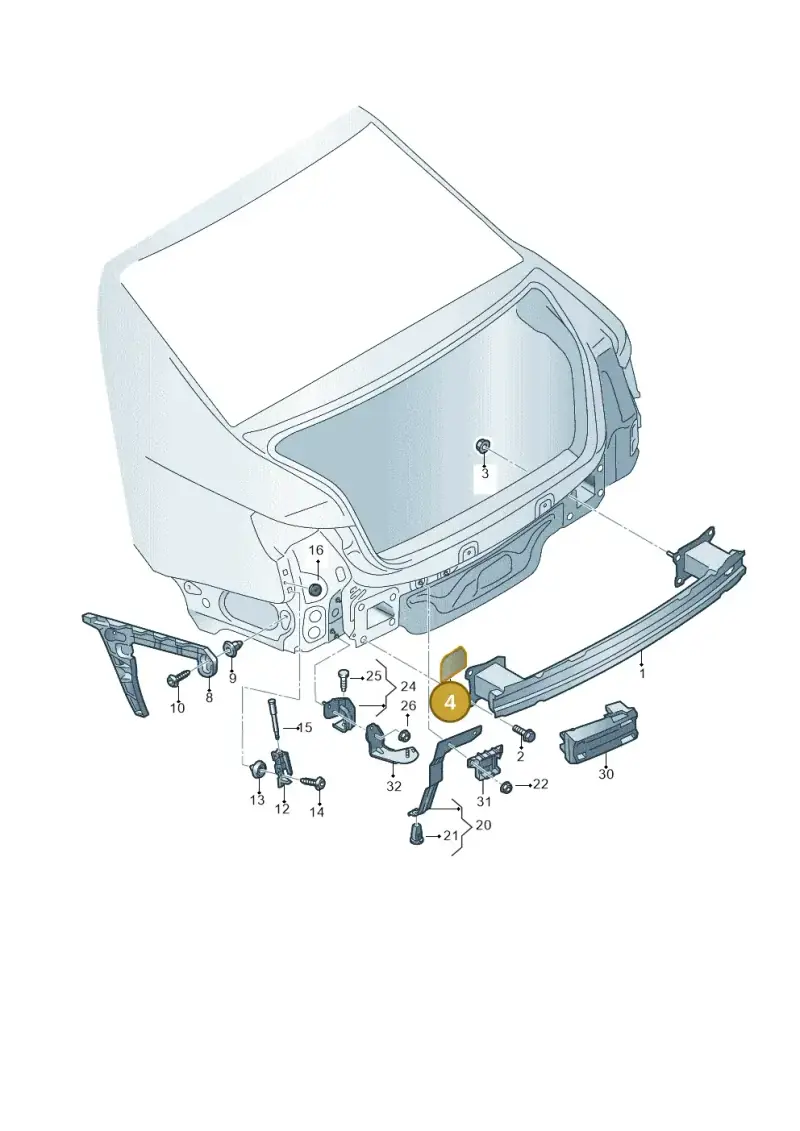 8W0807669 — Audi A5 Sportback (2016-2020) diagram 849807500, position 4