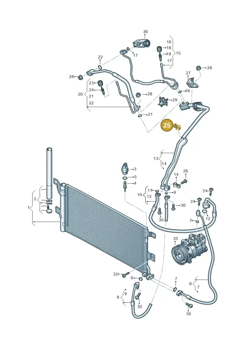 8W0820769C — Audi RS4 Avant (2017-2025) diagram 438260400, position 25