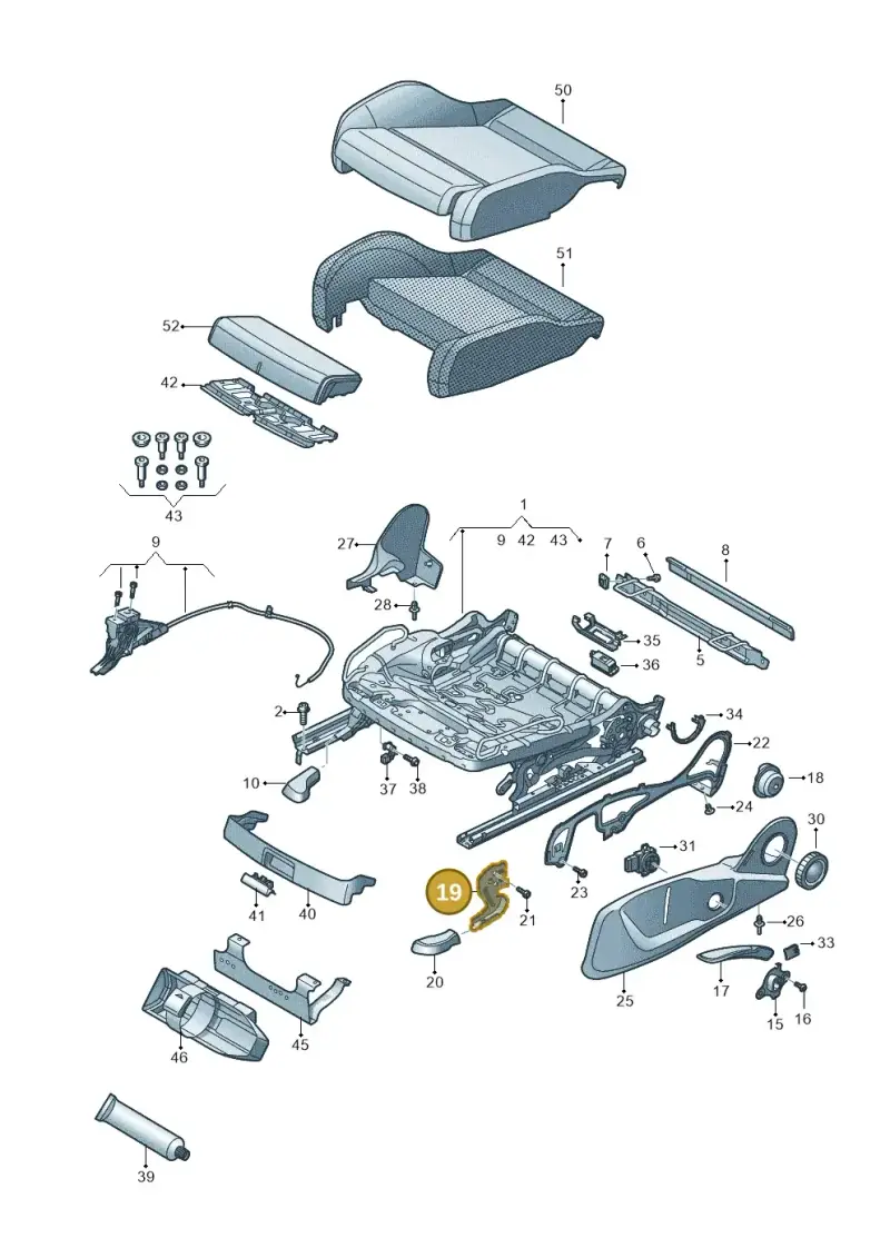 8W0881236 — Audi RS4 Avant (2017-) diagram 849881000, position 19