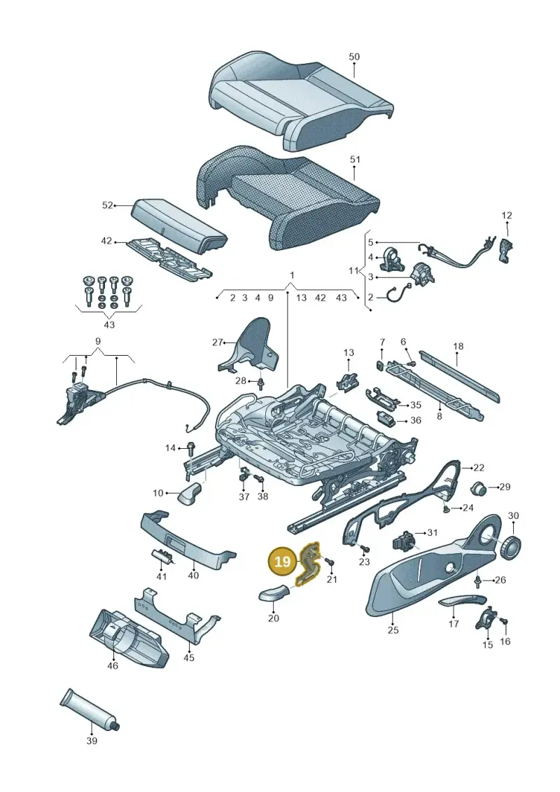 8W0881236 — Audi RS5 Sportback (2017-) diagram 897881000, position 19