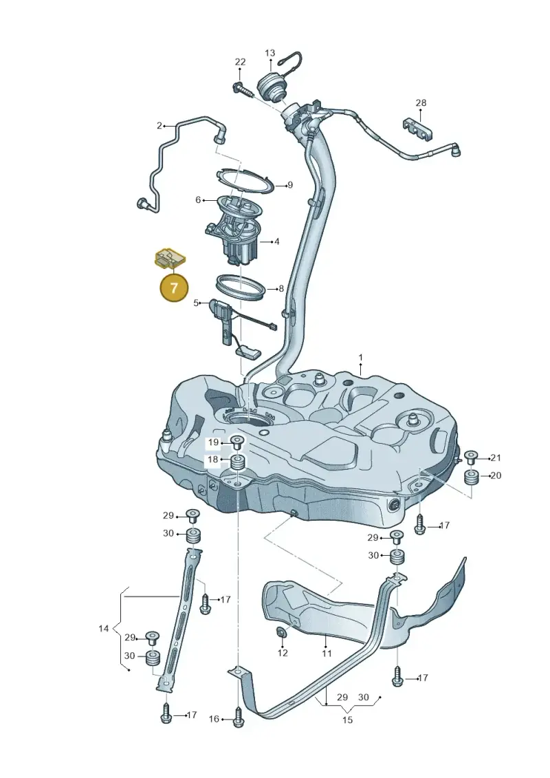 8W0906093F — Audi A5 Cabriolet (2016-2025) diagram 848201000, position 7