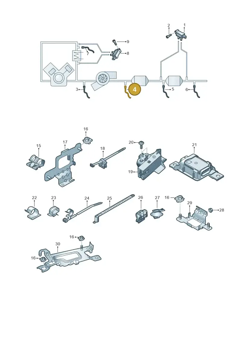 8W0906265AE — Audi A5 Sportback (2016-2025) diagram 897906010, position 4