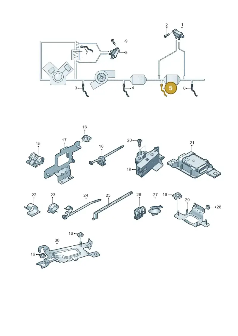 8W0906265AF — Audi A5 Sportback (2016-2025) diagram 897906010, position 5