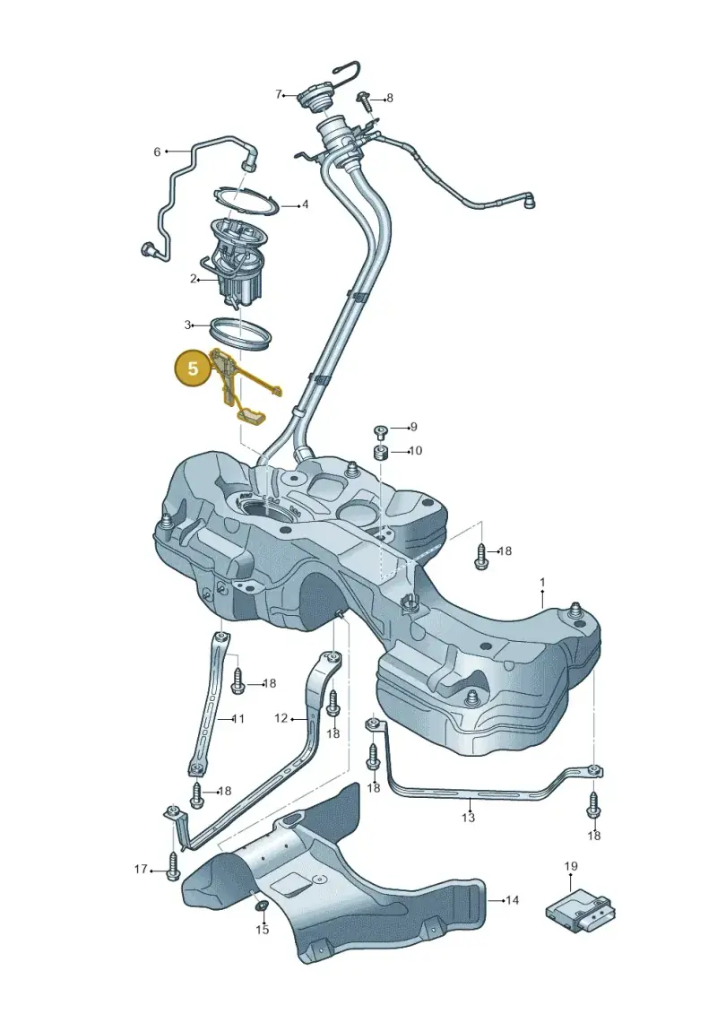 8W0919047B — Audi RS4 Avant (2017-) diagram 847201000, position 5