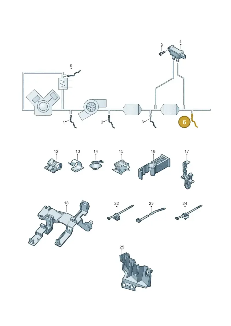 8W0919529P — Audi A5 Sportback (2016-2025) diagram 897906003, position 6