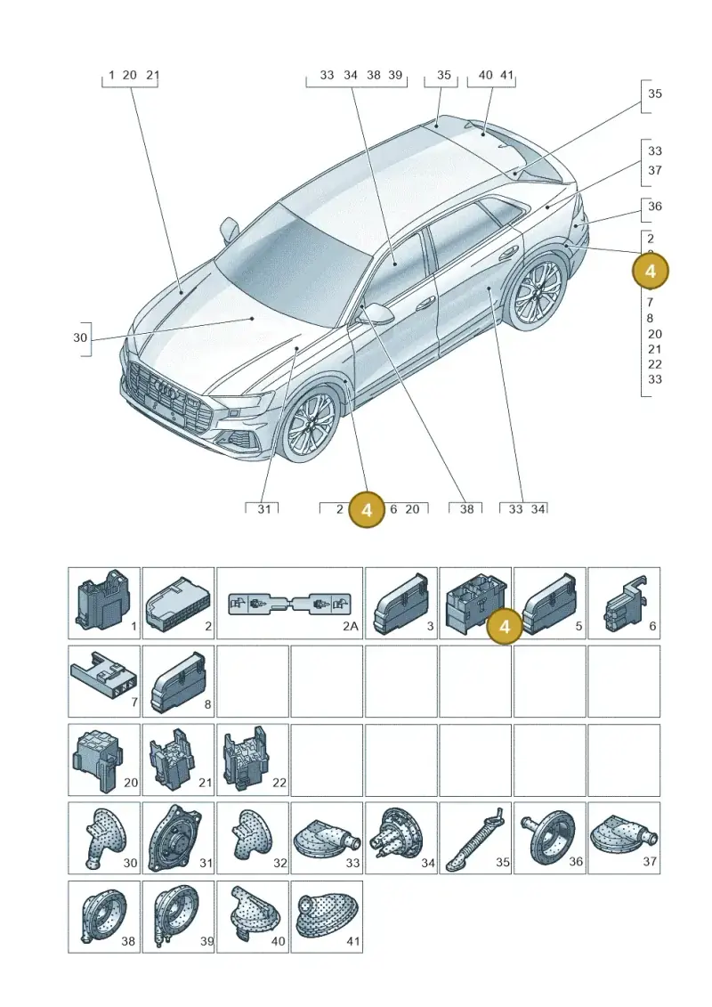 8W0937530 — Audi RS Q8 Quattro (2019-) diagram 429971810, position 4