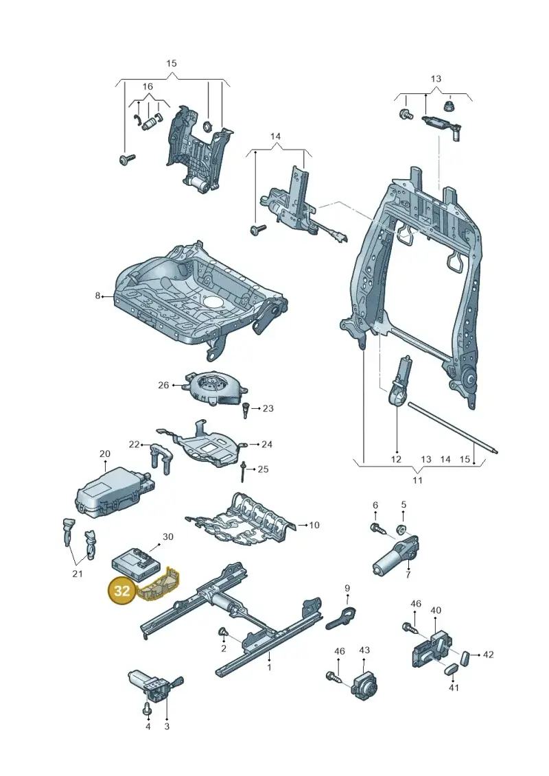 8W0959729 — Audi A8 (2017-2025) diagram 838959200, position 32