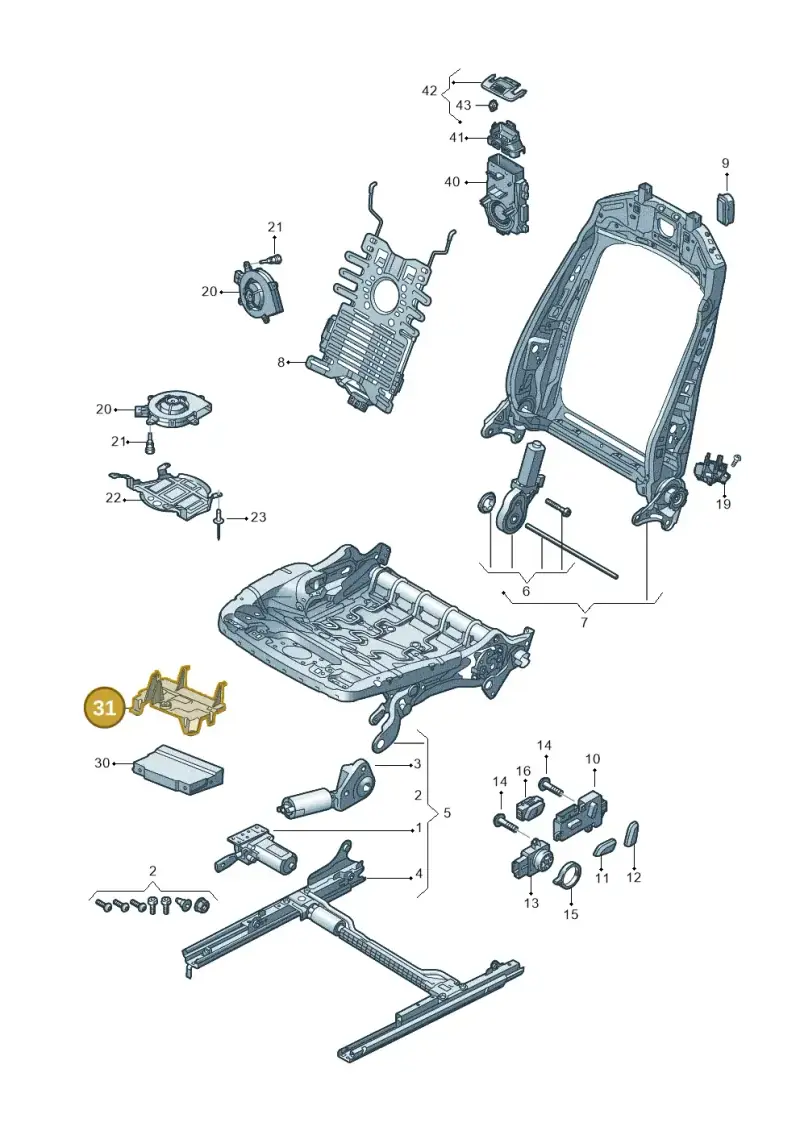8W0959729 — Audi A5 Cabriolet (2016-2025) diagram 848959200, position 31