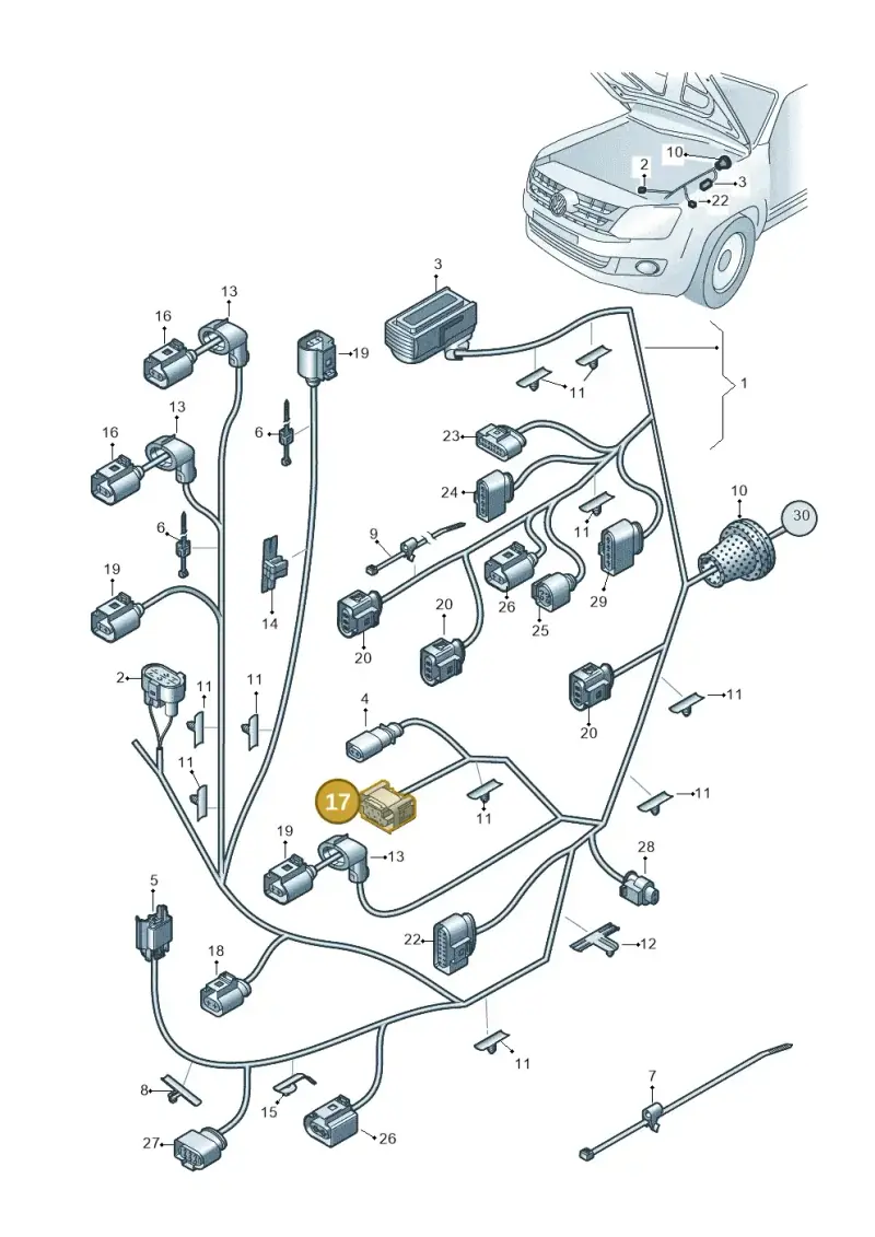 8W0971636B — Volkswagen Amarok (2022-) diagram 894971810, position 17