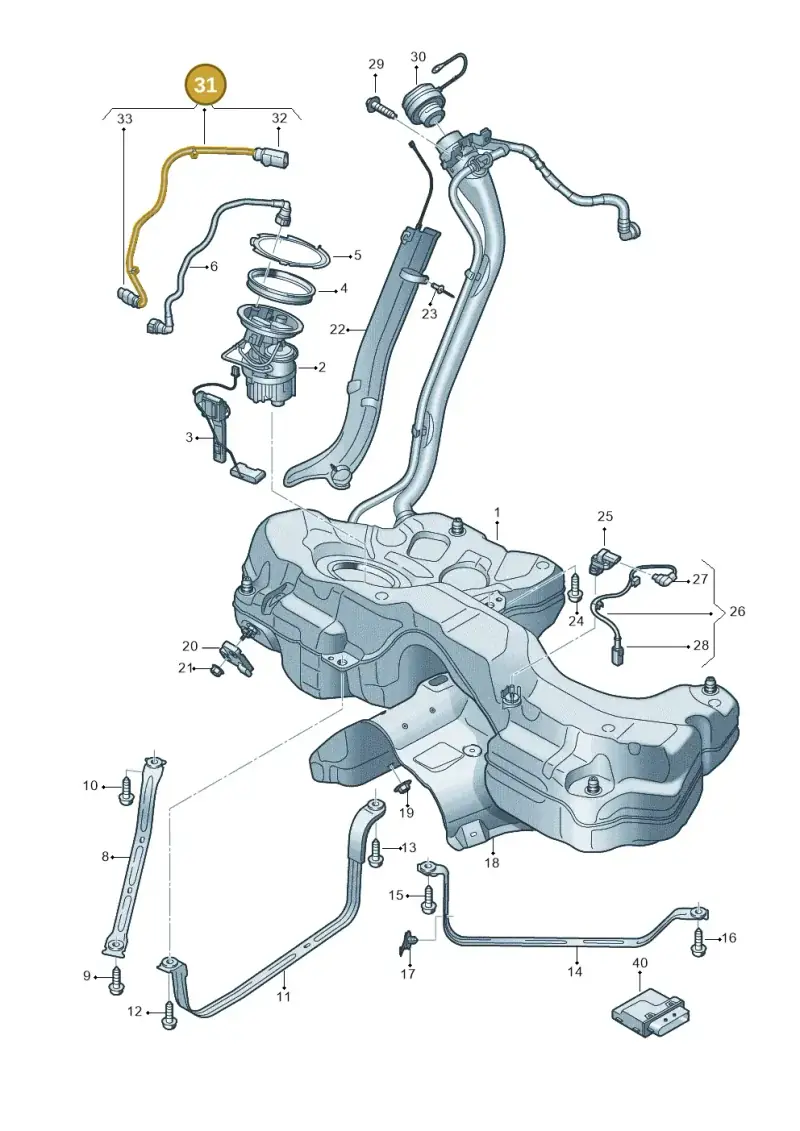 8W0971745A — Audi RS5 Sportback (2017-2025) diagram 847201150, position 31
