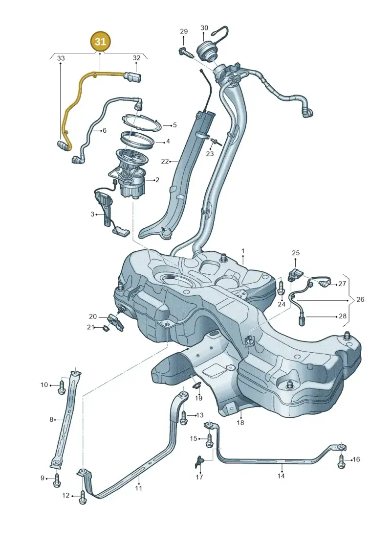 8W0971745A — Audi A5 Cabriolet (2016-2025) diagram 849201025, position 31
