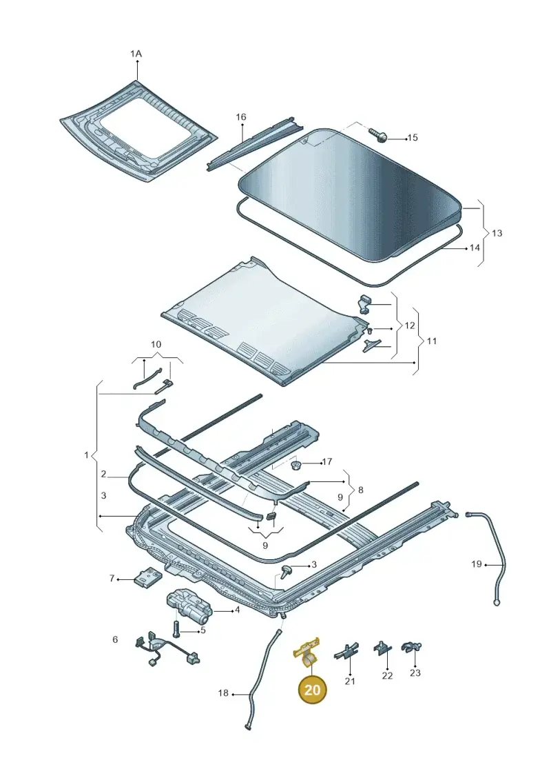 8W0971824S — Audi A4L 2.0 (2016-) diagram 216877000, position 20
