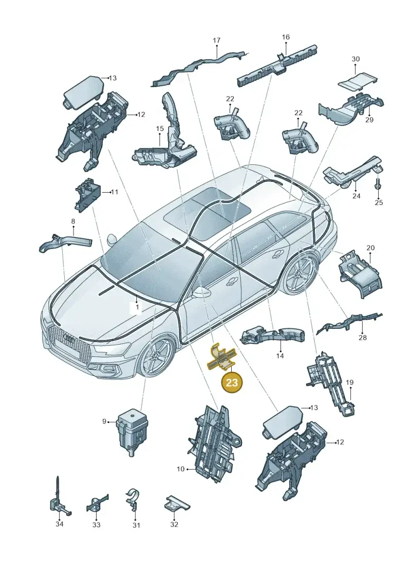 8W0971824S — Audi RS4 Avant (2017-2025) diagram 438971080, position 23