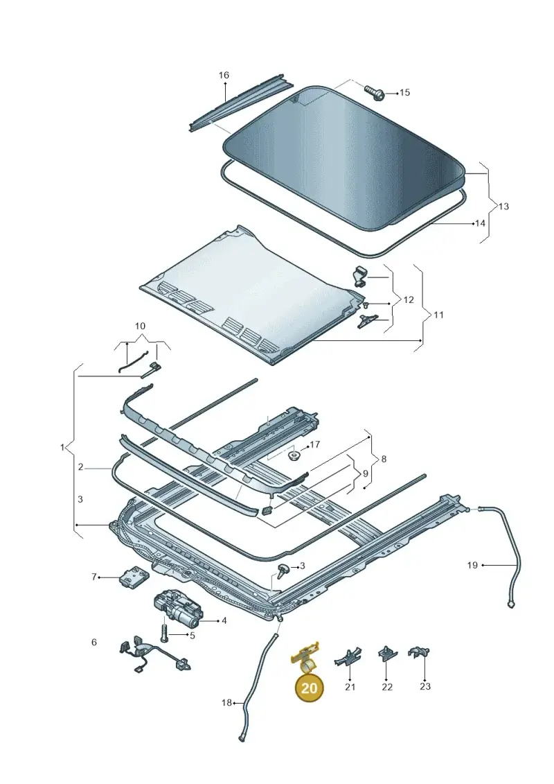 8W0971824S — Audi A4 (2015-2025) diagram 849877000, position 20