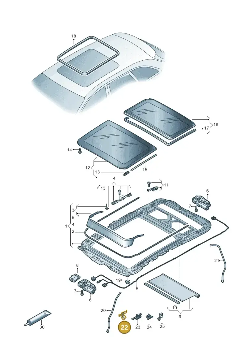 8W0971824S — Audi RS4 Avant (2017-2025) diagram 849877100, position 22