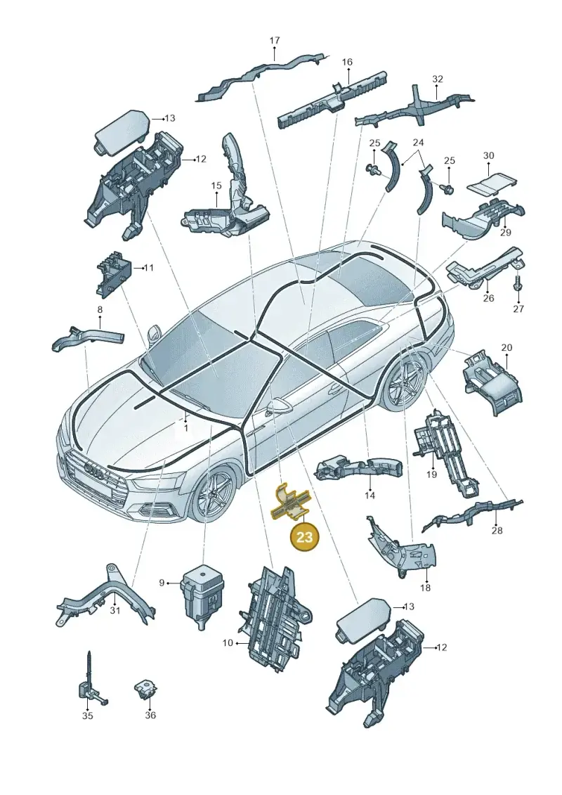 8W0971824S — Audi A5 Sportback (2016-2025) diagram 897971080, position 23