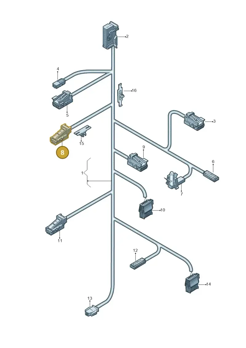 8W0971832B — Audi A3 Sportback (2019-2025) diagram 596972400, position 8