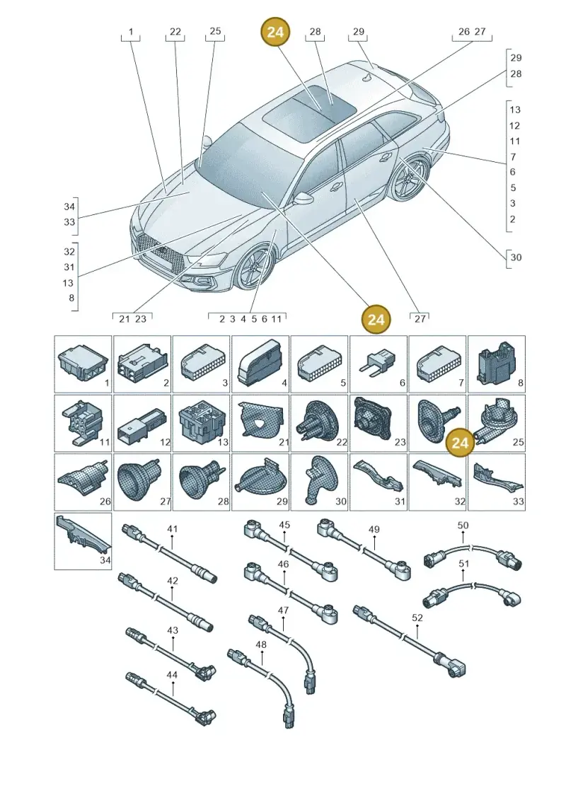 8W0971871D — Audi RS4 Avant (2017-2025) diagram 438971810, position 24