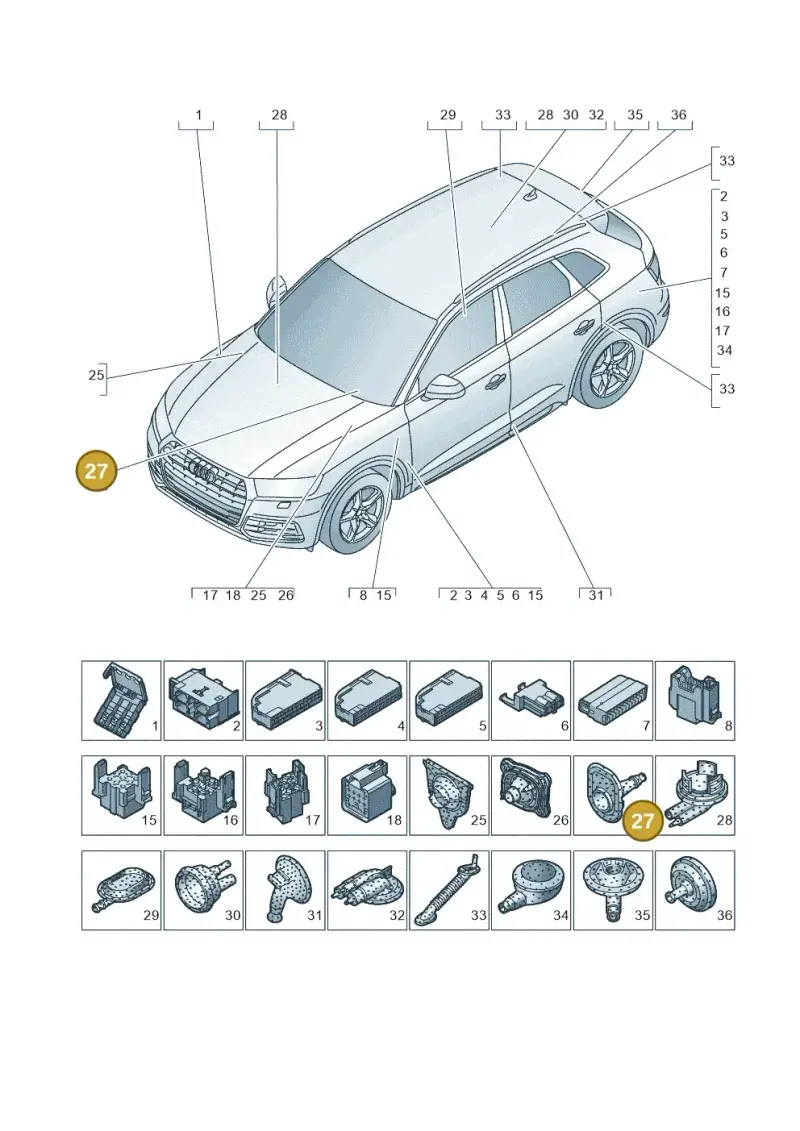 8W0971871D — Audi Q5 (2016-2025) diagram 896971780, position 27