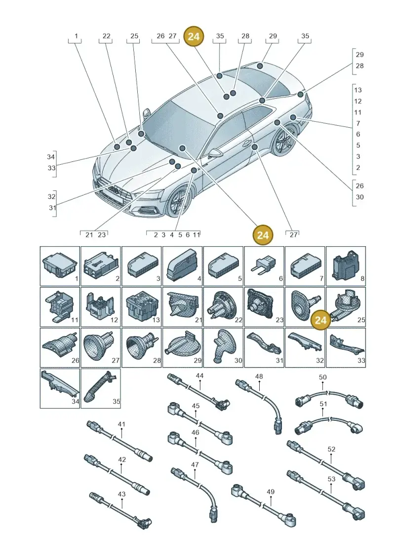8W0971871D — Audi RS5 Sportback (2017-2025) diagram 897971780, position 24