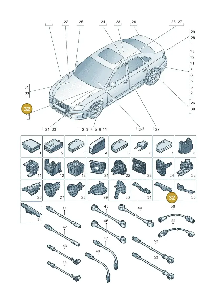 8W0971871H — Audi A4 2.0 (2015-2019) diagram 849971780, position 32