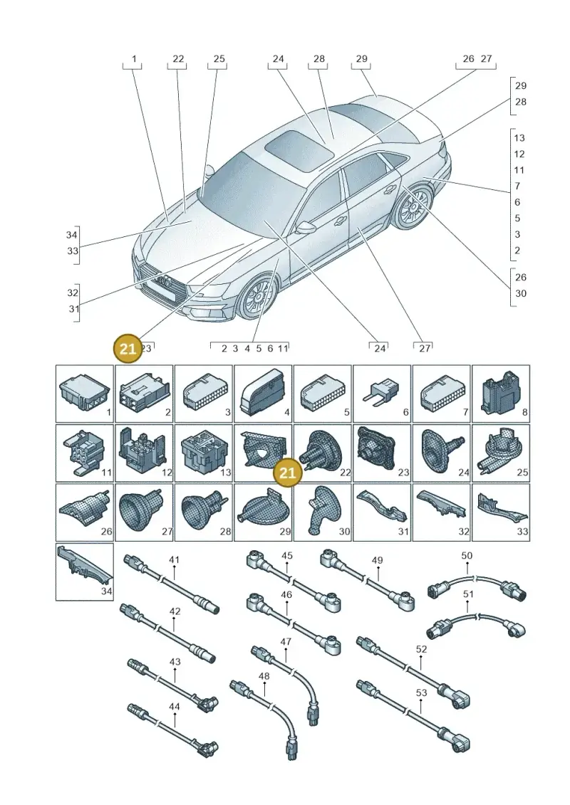 8W0971871S — Audi A4 2.0 (2015-2019) diagram 849971780, position 21
