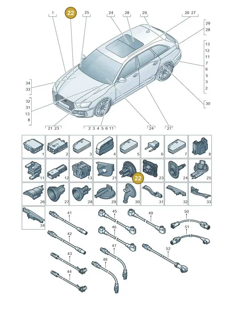 8W0971872 — Audi RS4 Avant (2017-2025) diagram 438971810, position 22