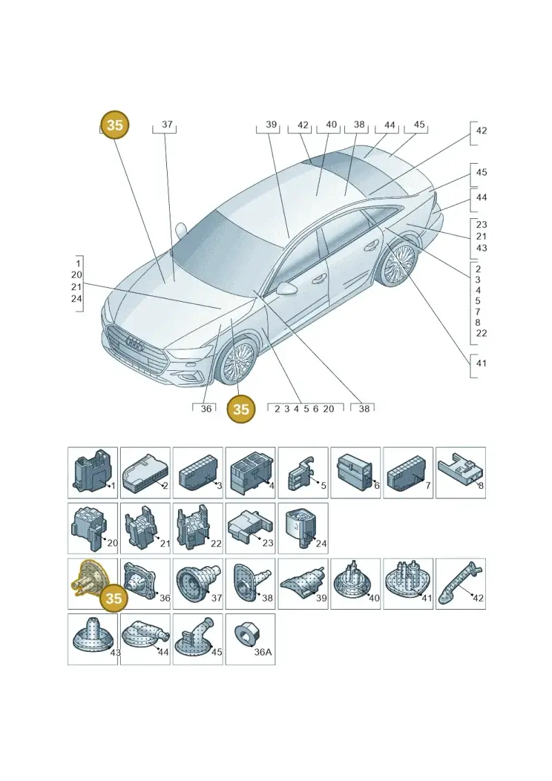 8W0971872 — Audi A6 L 2.0 (2018-) diagram 577971810, position 35