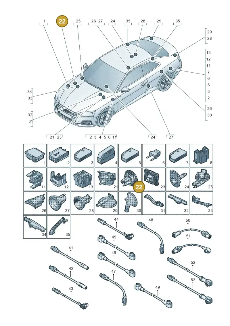 8W0971872 — Audi RS5 Sportback (2017-2025) diagram 897971780, position 22