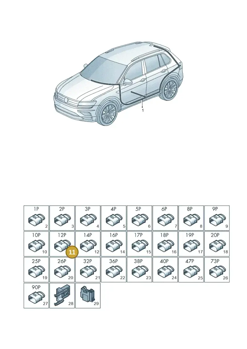 8W0972112A — Volkswagen Tiguan (2016-2024) diagram 884971082, position 11