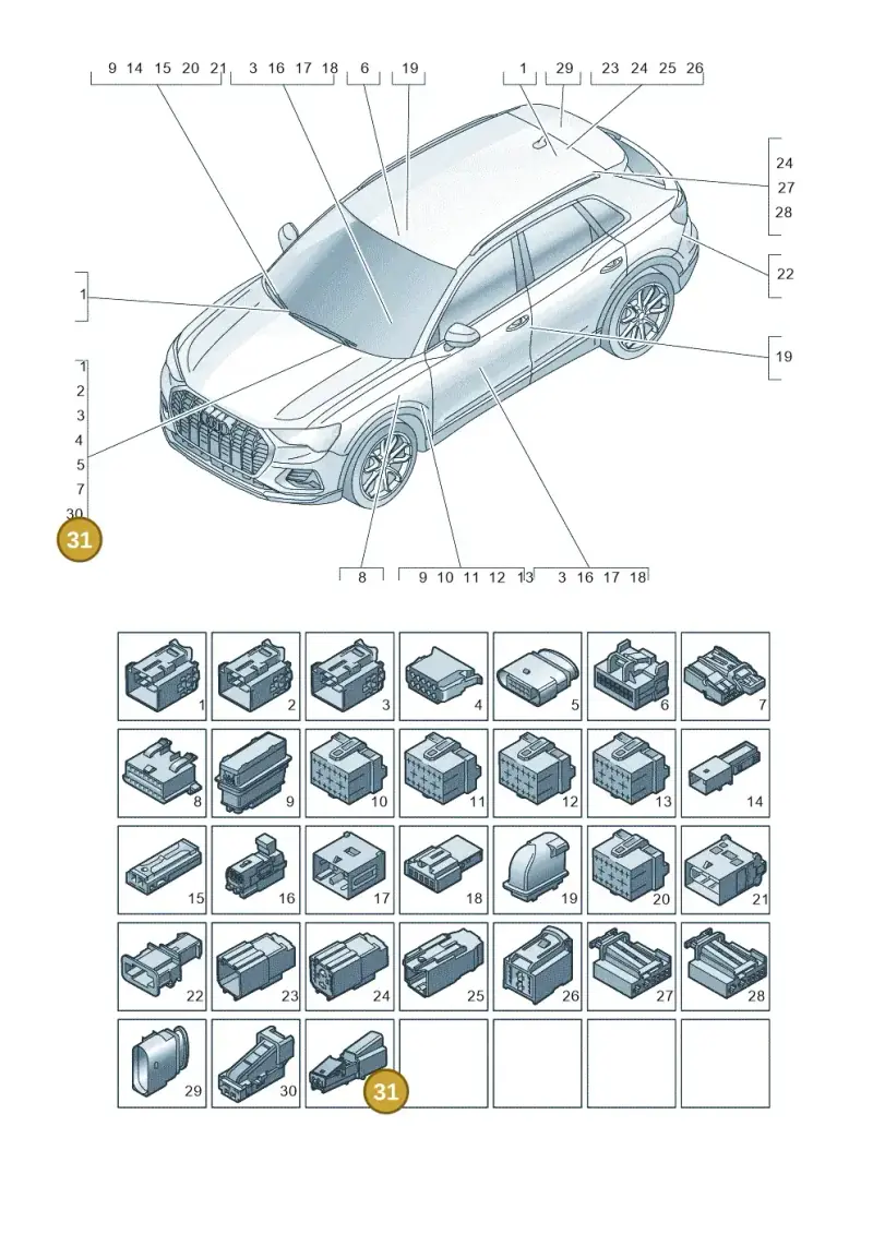 8W0972575 — Audi Q4 Sportback (2021-2022) diagram 89a971820, position 31